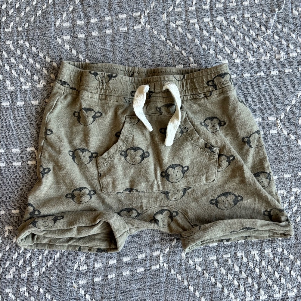 Rylee + Cru Monkey Print Kids Shorts - Brown